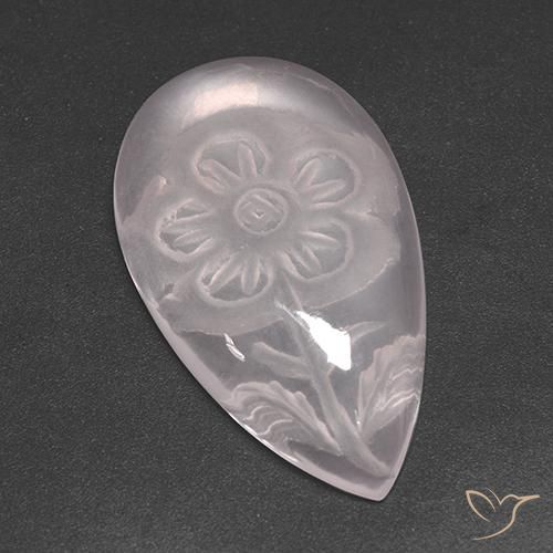 Quarzo rosa Rosa Molto Chiaro naturale da 13.62 ct, Forma a pera, Trasparente