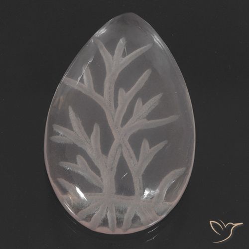 10.17ct Naturale Incolore Quarzo rosa, Forma a pera, Trasparente