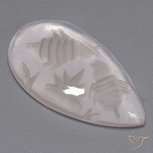 6.13ct Naturale Bianco Quarzo rosa, Forma a pera, Trasparente