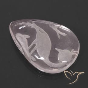 Quarzo rosa Rosa chiaro naturale da 9.73 ct, Forma a pera, Trasparente
