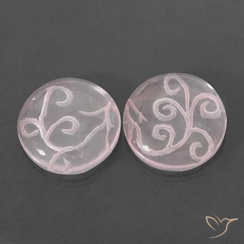 Gemme di Quarzo rosa Rosa chiaro naturale da 18.75 ct, Rotondo, Trasparente