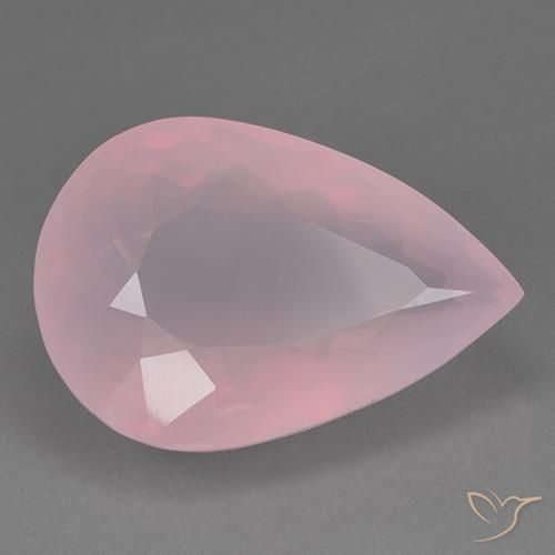 Quarzo rosa Rosa rosa naturale da 98.09 ct, Forma a pera, Trasparente