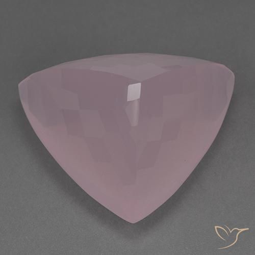 Quarzo rosa Rosa porpora reale naturale da 87.19 ct, Taglio trillion, Trasparente