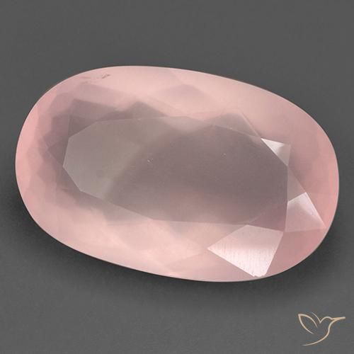 Quarzo rosa Rosa medio naturale da 55.44 ct, Ovale, Trasparente