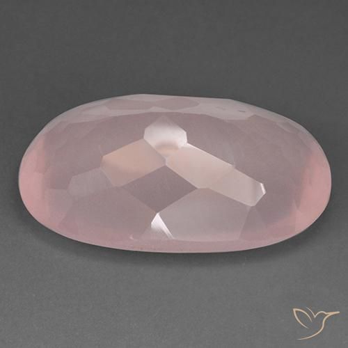 Quarzo rosa Rosa medio naturale da 55.44 ct, Ovale, Trasparente