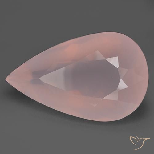 Quarzo rosa Rosa chiaro naturale da 85.78 ct, Forma a pera, Trasparente