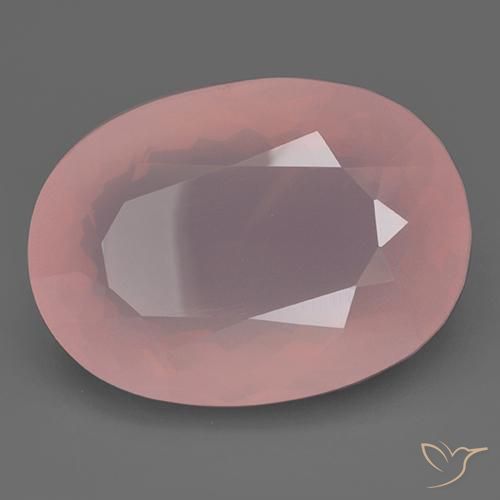 Quarzo rosa Rosa rosa naturale da 108.80 ct, Ovale, Trasparente