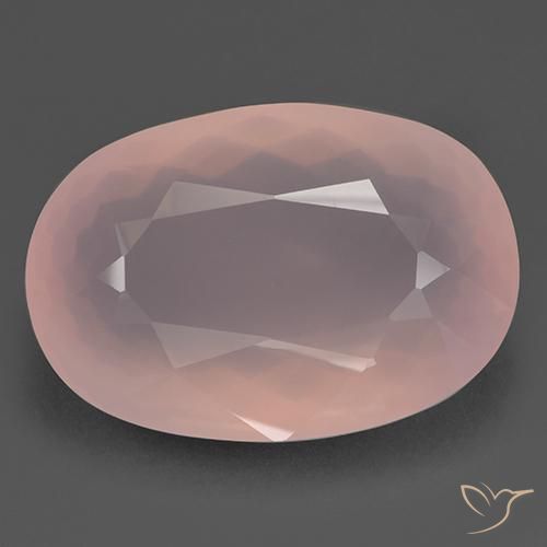 93.65ct Naturale rosa fenicottero Quarzo rosa, Ovale, Trasparente