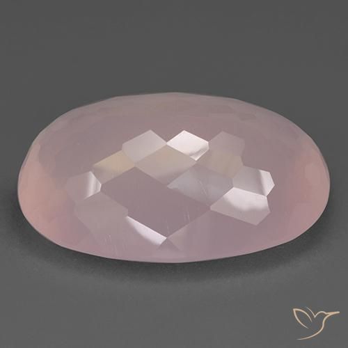 Quarzo rosa rosa fenicottero naturale da 93.65 ct, Ovale, Trasparente