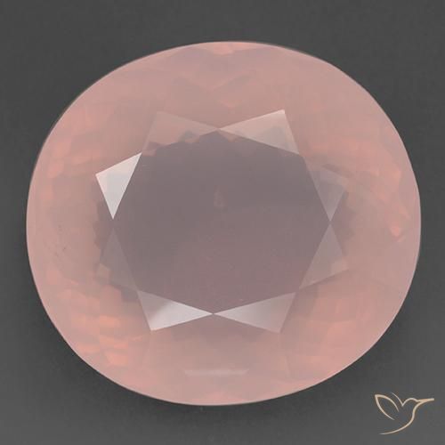 Quarzo rosa rosa fenicottero naturale da 127.53 ct, Ovale, Trasparente