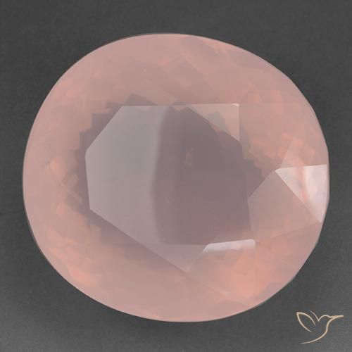 Quarzo rosa rosa fenicottero naturale da 127.53 ct, Ovale, Trasparente