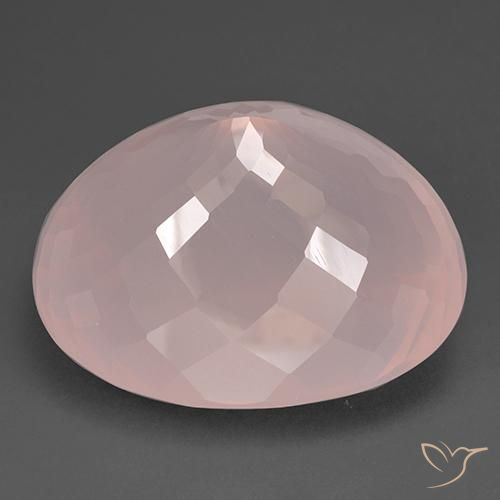 Quarzo rosa Rosa cipria naturale da 153.32 ct, Ovale, Trasparente