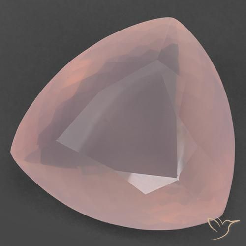 Quarzo rosa Rosa Corallo Chiaro naturale da 104.33 ct, Taglio trillion, Trasparente