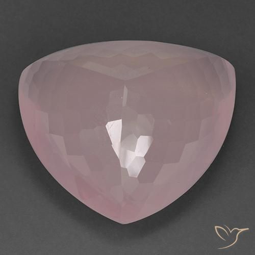 Quarzo rosa Rosa Corallo Chiaro naturale da 104.33 ct, Taglio trillion, Trasparente