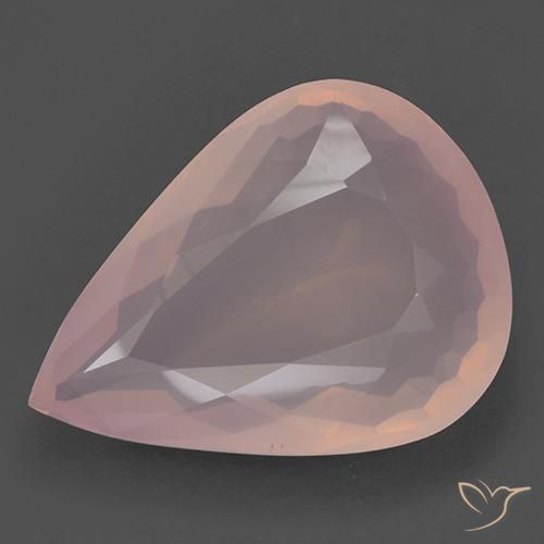 95.55ct Naturale Rosa Corallo Chiaro Quarzo rosa, Forma a pera, Trasparente