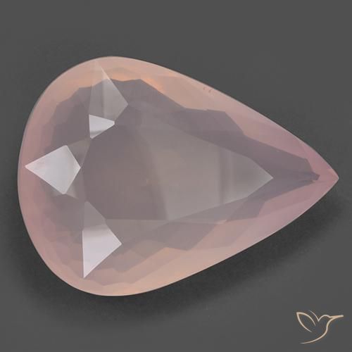 Quarzo rosa Rosa Corallo Chiaro naturale da 95.55 ct, Forma a pera, Trasparente