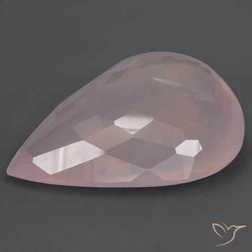 Quarzo rosa Rosa Corallo Chiaro naturale da 95.55 ct, Forma a pera, Trasparente