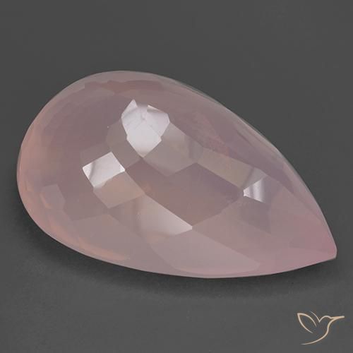 Quarzo rosa Rosa rosa naturale da 167.02 ct, Forma a pera, Trasparente