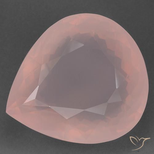 96.78ct Naturale rosa fenicottero Quarzo rosa, Forma a pera, Trasparente