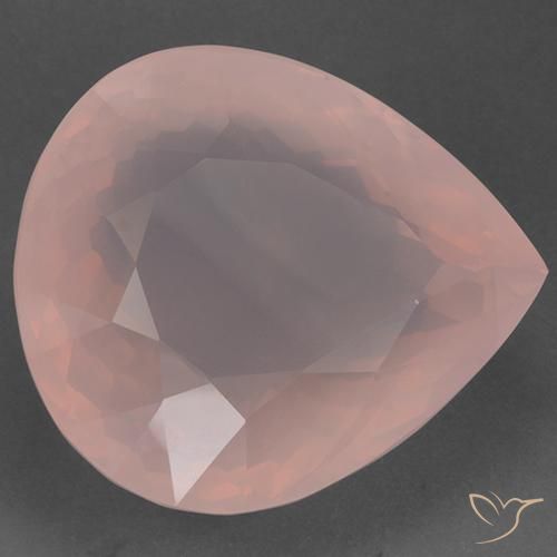 Quarzo rosa rosa fenicottero naturale da 96.78 ct, Forma a pera, Trasparente