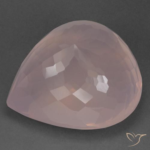 Quarzo rosa rosa fenicottero naturale da 96.78 ct, Forma a pera, Trasparente