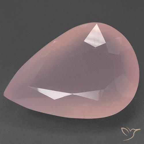 188.20ct Naturale Rosa medio Quarzo rosa, Forma a pera, Traslucido