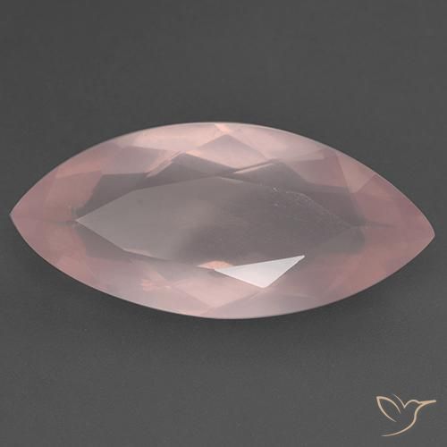 Quarzo rosa Rosa vivido naturale da 18.58 ct, Taglio marquise, Trasparente