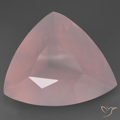 55.03ct Naturale Rosa corallo Quarzo rosa, Taglio trillion, Trasparente