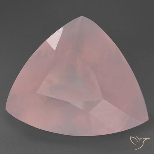 Quarzo rosa Rosa corallo naturale da 55.03 ct, Taglio trillion, Trasparente