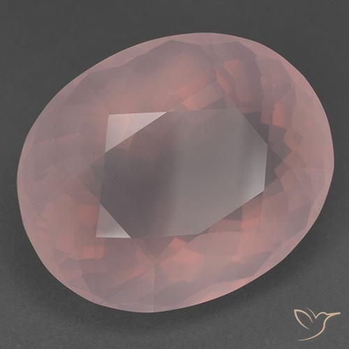 Quarzo rosa Rosa medio naturale da 51.41 ct, Ovale, Trasparente