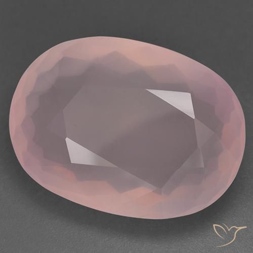 Quarzo rosa Rosa medio naturale da 48.51 ct, Ovale, Trasparente