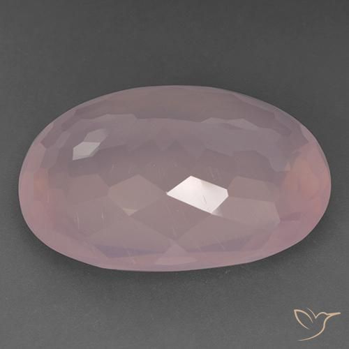 Quarzo rosa Rosa medio naturale da 48.51 ct, Ovale, Trasparente