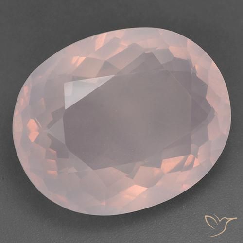 Quarzo rosa Rosa rosa naturale da 24.14 ct, Ovale, Trasparente