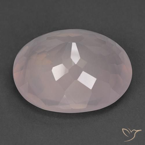Quarzo rosa Rosa chiaro naturale da 25.35 ct, Ovale, Trasparente