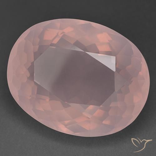 Quarzo rosa Rosa rosa naturale da 56.48 ct, Ovale, Trasparente
