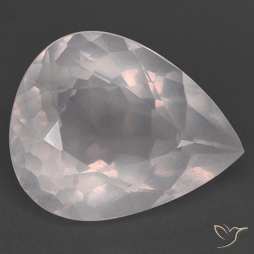 26.48ct Naturale Rosa molto chiaro Quarzo rosa, Forma a pera, Trasparente