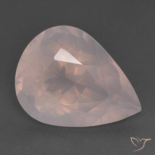 28.03ct Naturale Rosa Corallo Chiaro Quarzo rosa, Forma a pera, Trasparente