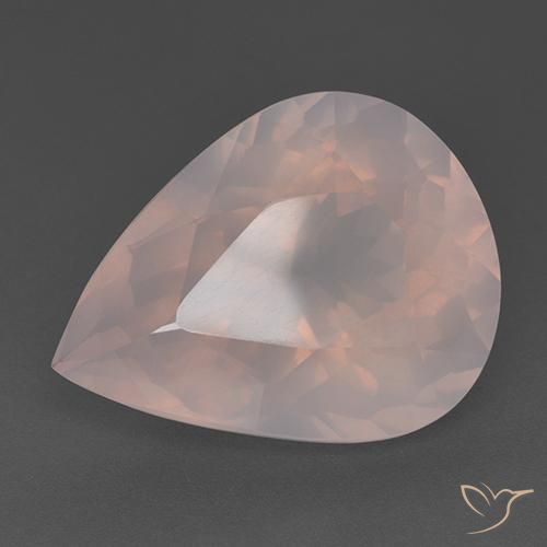 Quarzo rosa Rosa Corallo Chiaro naturale da 28.03 ct, Forma a pera, Trasparente