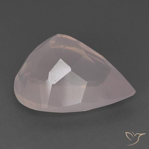 Quarzo rosa Rosa Corallo Chiaro naturale da 28.03 ct, Forma a pera, Trasparente