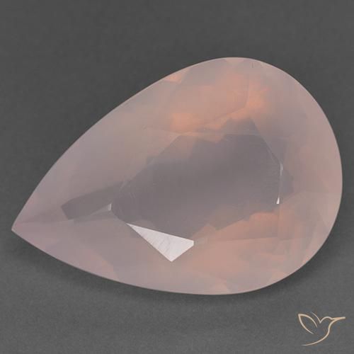 31.40ct Naturale Rosa Corallo Chiaro Quarzo rosa, Forma a pera, Trasparente