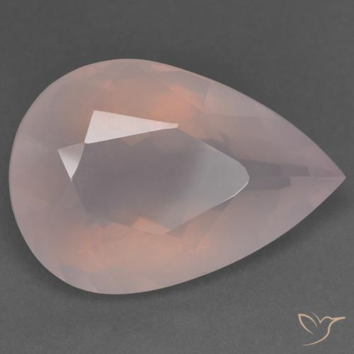 Quarzo rosa Rosa Corallo Chiaro naturale da 31.40 ct, Forma a pera, Trasparente