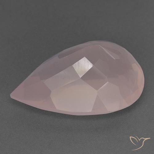 Quarzo rosa Rosa Corallo Chiaro naturale da 31.40 ct, Forma a pera, Trasparente