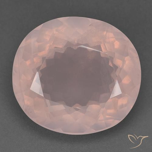 44.89ct Naturale Rosa Corallo Chiaro Quarzo rosa, Ovale, Trasparente