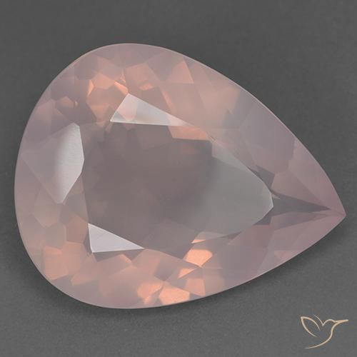 Quarzo rosa Rosa Corallo Chiaro naturale da 46.14 ct, Forma a pera, Trasparente