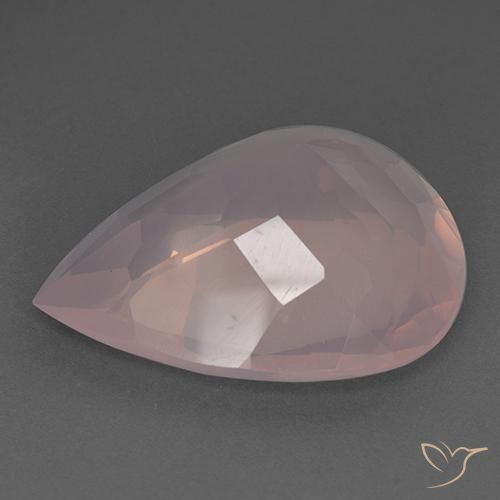 Quarzo rosa Rosa Corallo Chiaro naturale da 46.14 ct, Forma a pera, Trasparente