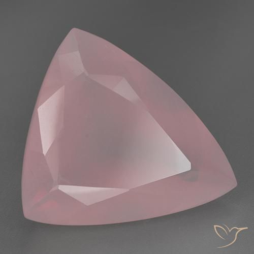 Quarzo rosa Tono rosa naturale da 55.58 ct, Taglio trillion, Trasparente