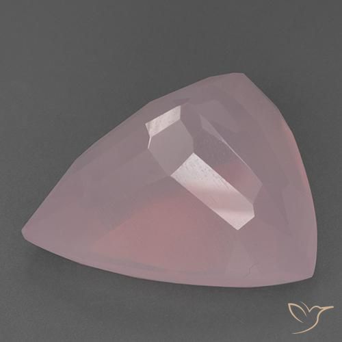 Quarzo rosa Tono rosa naturale da 55.58 ct, Taglio trillion, Trasparente