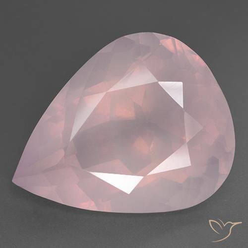 35.81ct Naturale Rosa chiaro Quarzo rosa, Forma a pera, Trasparente