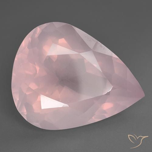Quarzo rosa Rosa chiaro naturale da 35.81 ct, Forma a pera, Trasparente