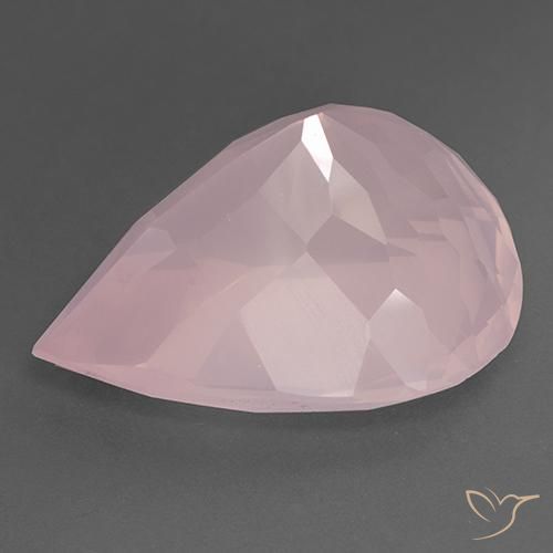 Quarzo rosa Rosa chiaro naturale da 35.81 ct, Forma a pera, Trasparente